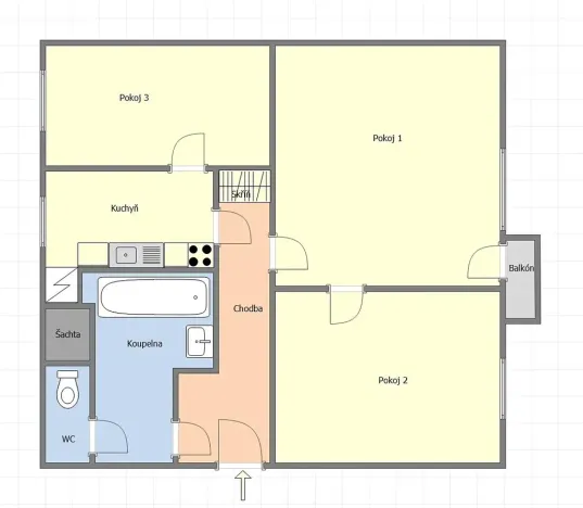 Prodej bytu 3+1, Kutná Hora, Fučíkova, 60 m2