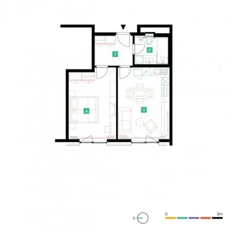 Pronájem bytu 2+kk, Praha - Stodůlky, Mukařovského, 50 m2