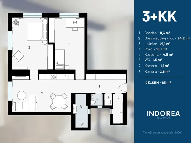 Prodej bytu 3+kk, Praha - Holešovice, Tovární, 85 m2