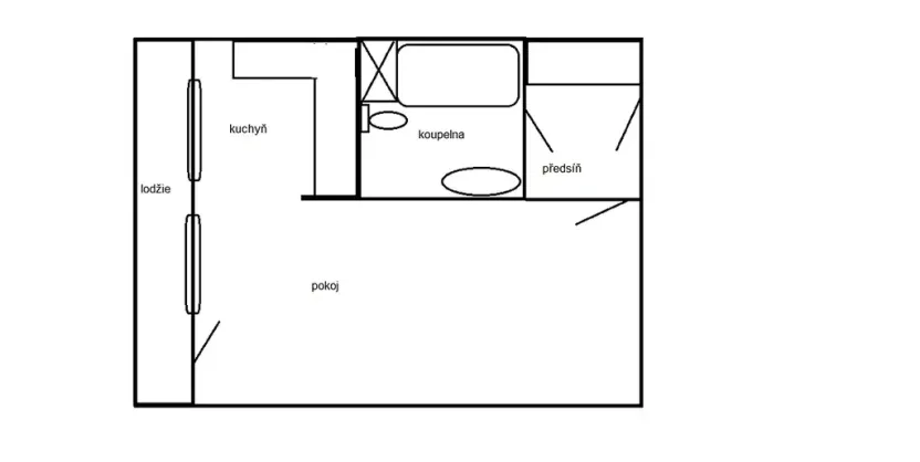 Pronájem bytu 1+kk, Teplice, Čs. dobrovolců, 30 m2