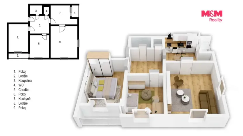 Prodej bytu 3+1, Slaný, Navrátilova, 69 m2