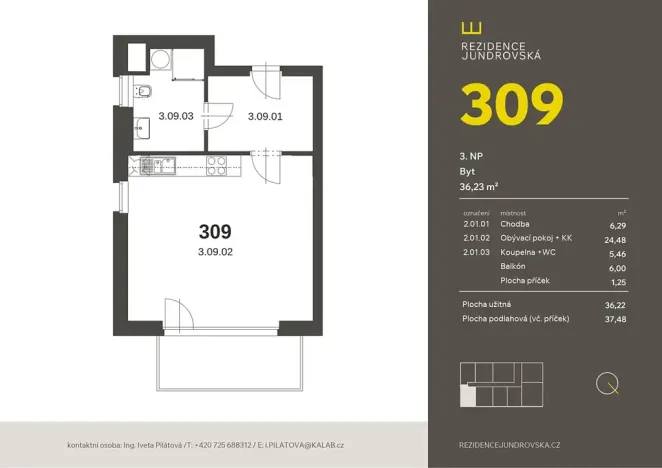 Prodej bytu 1+kk, Brno, Jundrovská, 36 m2