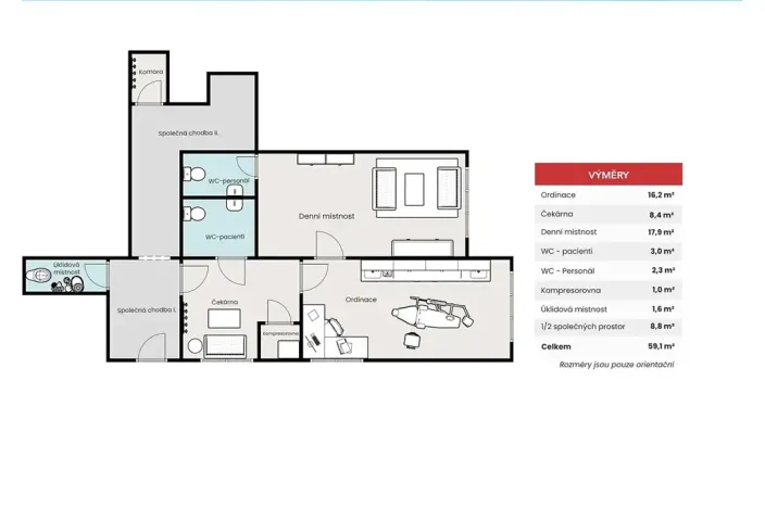 Prodej ordinace, Praha - Modřany, Mráčkova, 59 m2