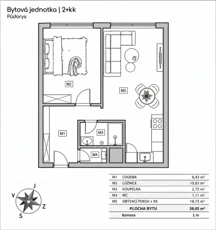 Prodej bytu 2+kk, Praha - Střížkov, Šluknovská, 40 m2