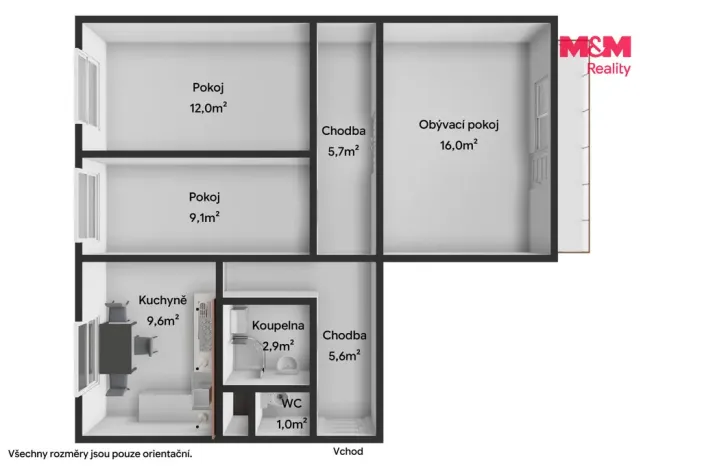 Pronájem bytu 3+1, Holýšov, Pod Makovým vrchem, 63 m2