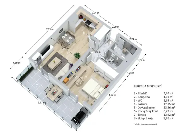 Prodej bytu 2+kk, Boskovice, Na Výsluní, 59 m2
