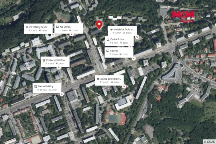 Pronájem bytu 2+1, Praha - Veleslavín, Na okraji, 56 m2