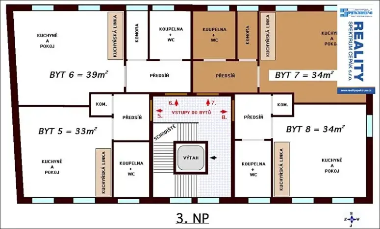 Pronájem bytu 1+kk, České Budějovice, J. Š. Baara, 34 m2