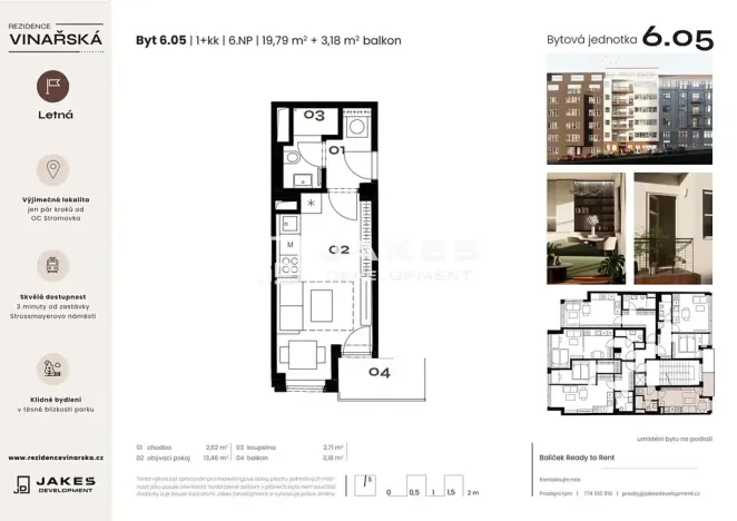 Prodej bytu 1+kk, Praha - Holešovice, Vinařská, 19 m2
