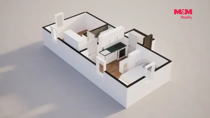 Pronájem bytu 2+kk, Jablonec nad Nisou - Mšeno nad Nisou, U Přehrady, 33 m2