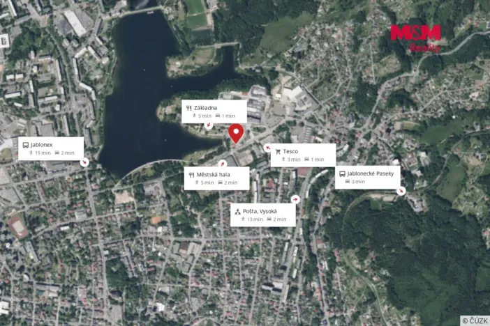Pronájem bytu 2+kk, Jablonec nad Nisou - Mšeno nad Nisou, U Přehrady, 33 m2