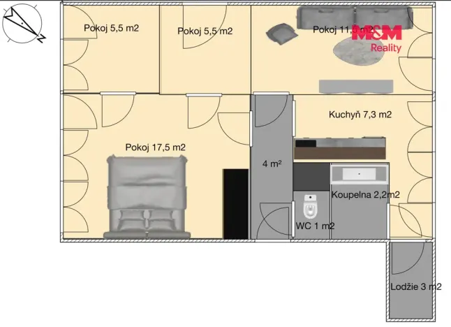 Prodej bytu 4+1, Náchod, Pražská, 56 m2