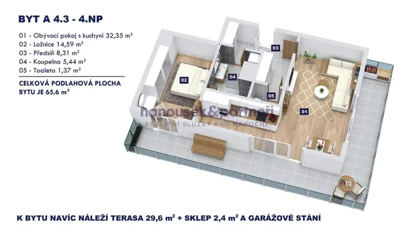 Prodej bytu 2+kk, Vrchlabí, Pražská, 65 m2