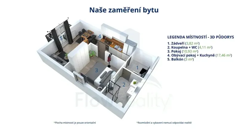 Pronájem bytu 2+kk, Polná, Pojmannova, 40 m2