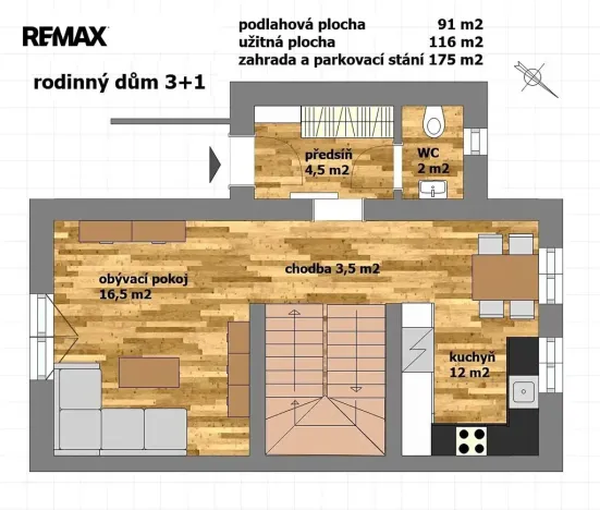Pronájem rodinného domu, Praha - Modřany, Pod lomem, 91 m2