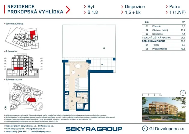 Prodej bytu 1+kk, Praha - Jinonice, Radlická, 29 m2