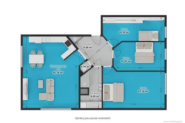 Pronájem bytu 4+kk, Říčany, Bezručova, 107 m2
