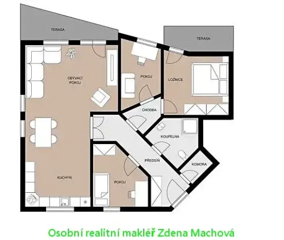 Pronájem bytu 4+kk, Sulice, Slunečná, 88 m2