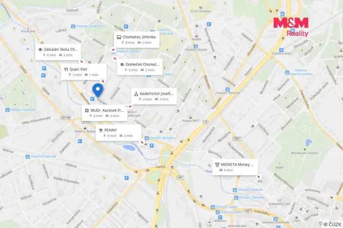 Pronájem bytu 1+1, Chomutov, Hornická, 35 m2