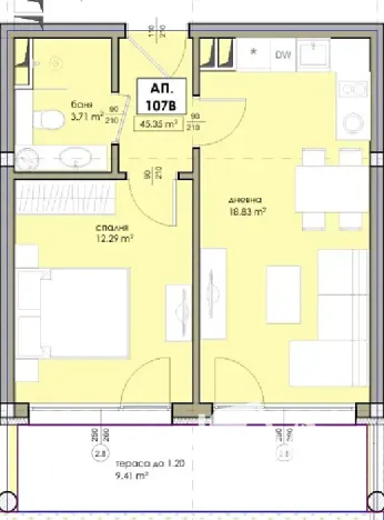 Prodej bytu 2+kk, Nesebar, Bulharsko, 45 m2