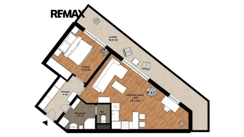 Pronájem bytu 2+kk, Praha - Zličín, Sazovická, 48 m2