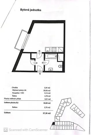 Pronájem bytu 1+kk, Olomouc, Edmunda Husserla, 37 m2