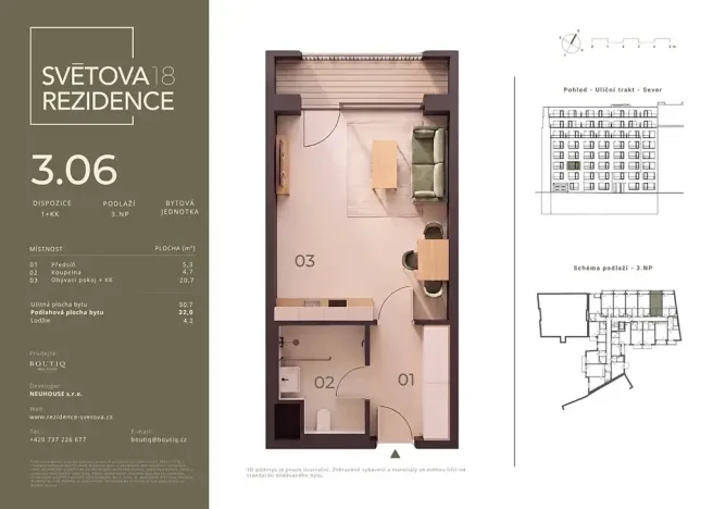 Prodej bytu 1+kk, Praha - Libeň, Světova, 31 m2