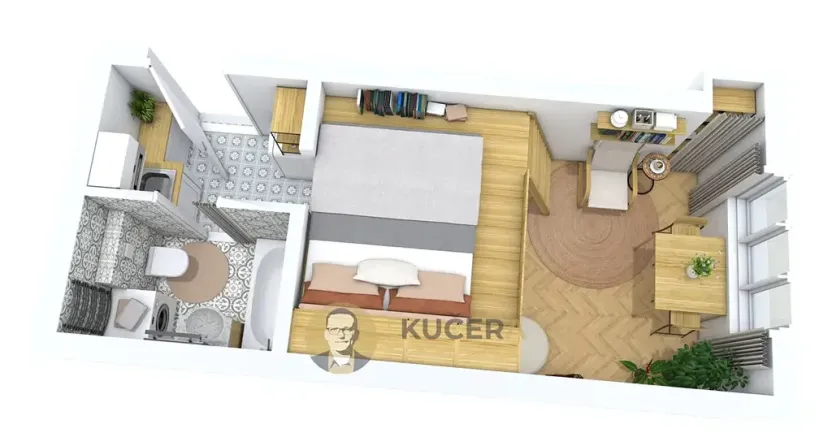 Pronájem bytu 1+kk, Praha - Vinohrady, V Horní Stromce, 22 m2