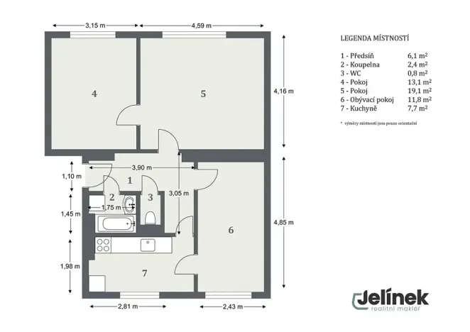 Prodej bytu 3+1, Polička, Svépomoc, 61 m2